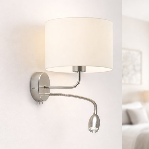 Podwójny kinkiet z regulacją panelu LED CAPRI kinkiet do czytania w salonie ze sklepu Lysne w kategorii Lampy ścienne - zdjęcie 188754732