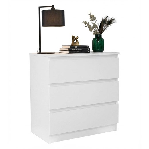 Biała minimalistyczna komoda z 3 szufladami L7-P44 ze sklepu Edinos.pl w kategorii Komody - zdjęcie 188755250