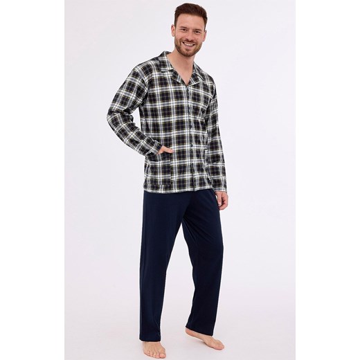 Rozpinana piżama męska 114/73, Kolor grafitowy-wzór, Rozmiar XXL, Cornette ze sklepu Primodo w kategorii Piżamy męskie - zdjęcie 188765023