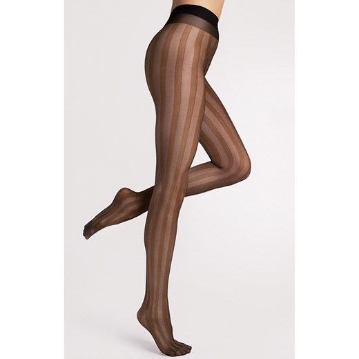 Rajstopy damskie w paski brązowe Raya 20 DEN, Kolor czarno-brązowy, Rozmiar 2, Fiore ze sklepu Primodo w kategorii Rajstopy - zdjęcie 188768992