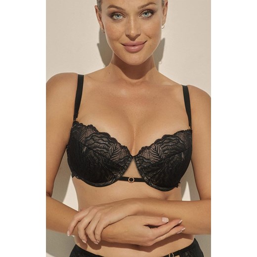 Koronkowy biustonosz push-up czarny Luna PU-1131, Kolor czarny, Rozmiar 65D, Kinga ze sklepu Primodo w kategorii Biustonosze - zdjęcie 188773422
