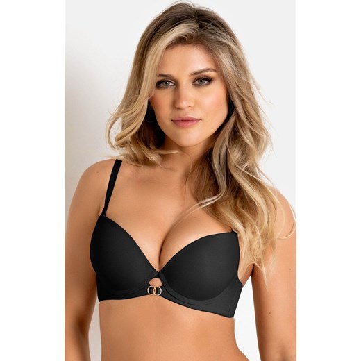 Biustonosz damski push-up czarny Nela 19241, Kolor czarny, Rozmiar 65C, Mediolano ze sklepu Primodo w kategorii Biustonosze - zdjęcie 188776204