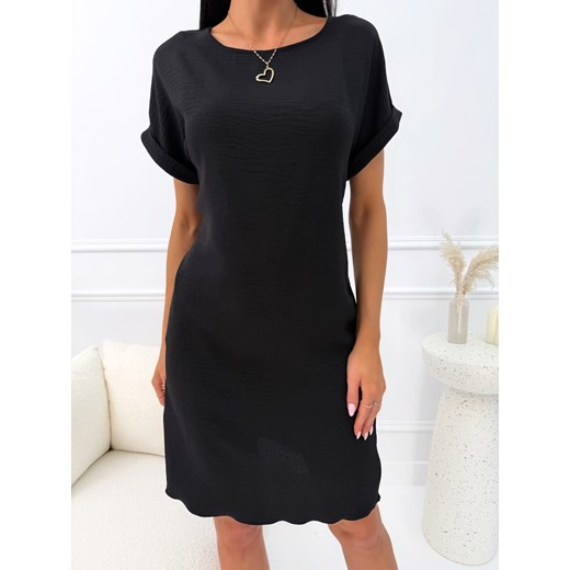 Czarna Klasyczna Sukienka z Kieszeniami ze sklepu ModnaKiecka.pl w kategorii Sukienki - zdjęcie 188821582