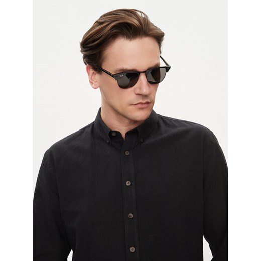 Ray-Ban Okulary przeciwsłoneczne Clubmaster 0RB3016 1305B1 Czarny ze sklepu MODIVO w kategorii Okulary przeciwsłoneczne damskie - zdjęcie 188825972