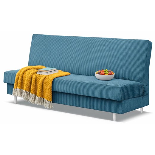 Niebieska tapicerowana kanapa z funkcją spania T0-T70 ze sklepu Edinos.pl w kategorii Sofy i kanapy - zdjęcie 188827454