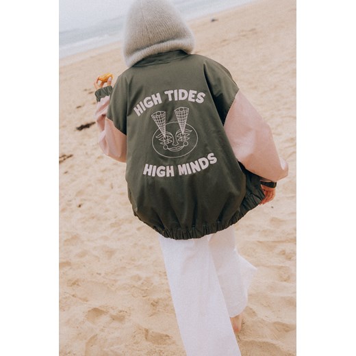 Satin Bomber Jacket - Olive ze sklepu Surf Inc w kategorii Kurtki damskie - zdjęcie 188930274