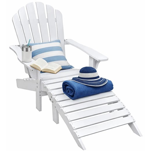 Biały drewniany leżak ogrodowy Z2-K97 ze sklepu Edinos.pl w kategorii Leżaki ogrodowe - zdjęcie 188931371