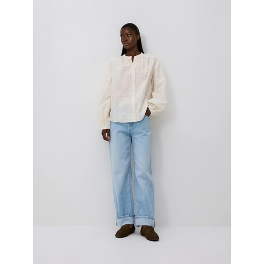 Reserved - Koszula z haftowanym wzorem - złamana biel ze sklepu Reserved w kategorii Bluzki damskie - zdjęcie 188939773