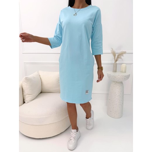 Błękitna Sportowa Sukienka Modnakiecka.pl 44 ModnaKiecka.pl
