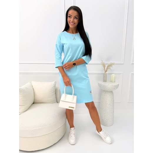 Błękitna Sportowa Sukienka Modnakiecka.pl 38 ModnaKiecka.pl