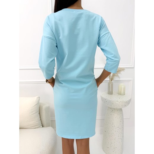 Błękitna Sportowa Sukienka Modnakiecka.pl 46 ModnaKiecka.pl