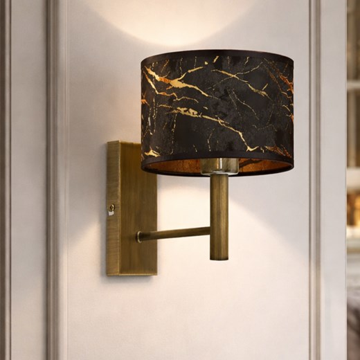 Elegancki kinkiet do sypialni TEGU MARMUR - złote wnętrze ze sklepu Lysne w kategorii Lampy ścienne - zdjęcie 188980510