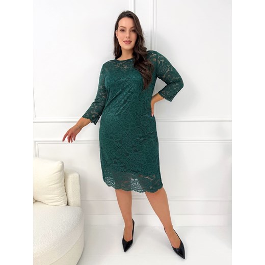 Jasnozielona Koronkowa Sukienka ze sklepu ModnaKiecka.pl w kategorii Sukienki - zdjęcie 188983512