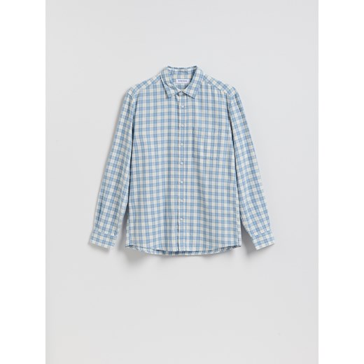 Reserved - Koszula regular z lnem - jasnoniebieski ze sklepu Reserved w kategorii Koszule męskie - zdjęcie 188998120