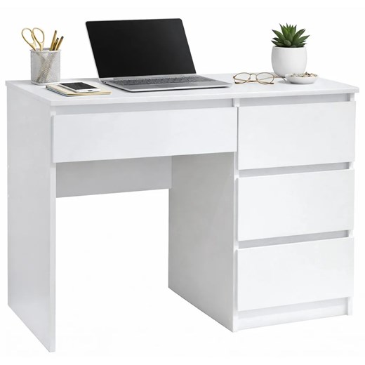 Białe biurko z szufladami S1-E54 ze sklepu Edinos.pl w kategorii Biurka i sekretarzyki - zdjęcie 189002633