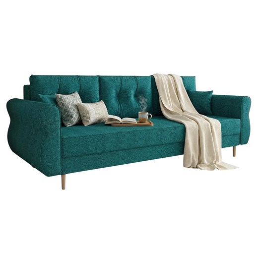 Turkusowa Kanapa Z Pojemnikiem Na Pościel A8-N71 ze sklepu Edinos.pl w kategorii Sofy i kanapy - zdjęcie 189006310