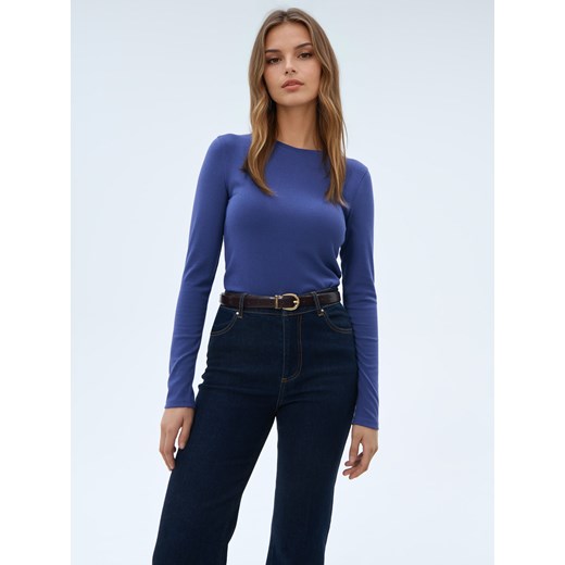 Mohito - Bluzka basic z modalem - niebieski ze sklepu Mohito w kategorii Bluzki damskie - zdjęcie 189022643