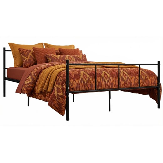 Czarne metalowe łóżko z zagłówkiem 120x200 cm C2-C94 ze sklepu Edinos.pl w kategorii Łóżka i materace - zdjęcie 189027742