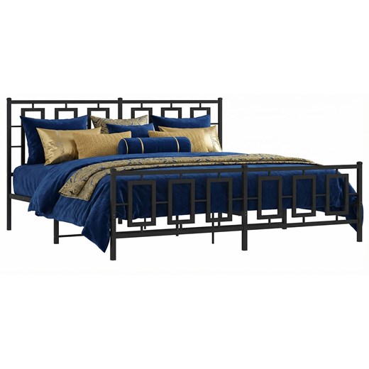 Czarne metalowe łóżko industrialne 180x200cm - Maneo ze sklepu Edinos.pl w kategorii Łóżka i materace - zdjęcie 189027754