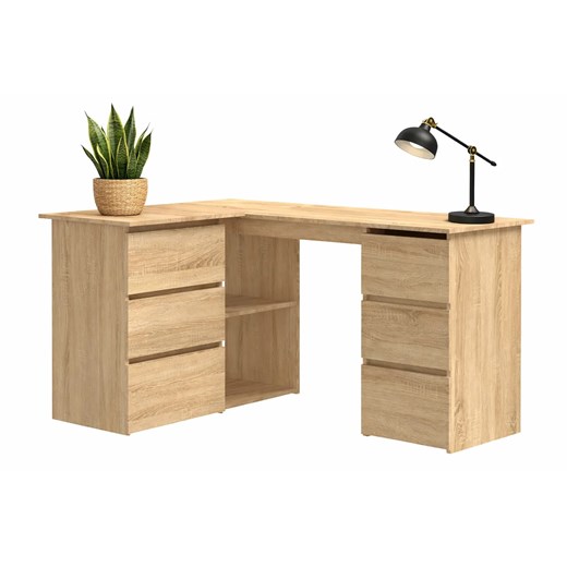 Biurko narożne w kolorze dębu sonoma G3-T88 ze sklepu Edinos.pl w kategorii Biurka i sekretarzyki - zdjęcie 189035241
