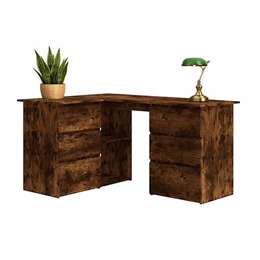 Biurko narożne w kolorze przydymionego dębu C2-R80 ze sklepu Edinos.pl w kategorii Biurka i sekretarzyki - zdjęcie 189035243