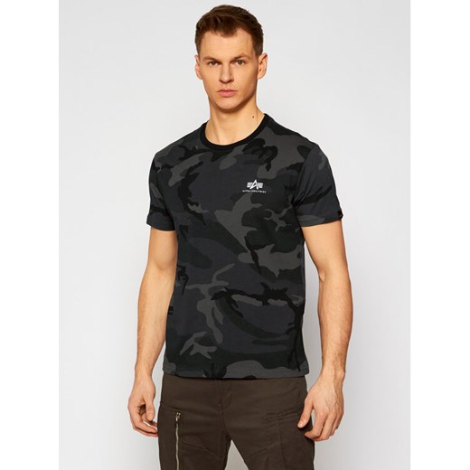 Alpha Industries T-Shirt Basic T Small Logo Camo 188505C Szary Regular Fit ze sklepu MODIVO w kategorii T-shirty męskie - zdjęcie 189066162