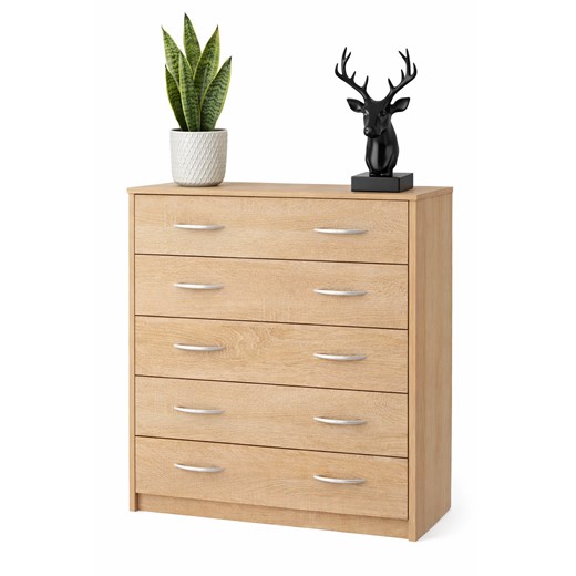 Skandynawska komoda dąb sonoma E8-N04 ze sklepu Edinos.pl w kategorii Komody - zdjęcie 189068173