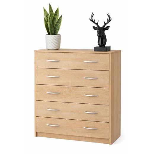 Skandynawska komoda dąb sonoma E8-N04 ze sklepu Edinos.pl w kategorii Komody - zdjęcie 189071003