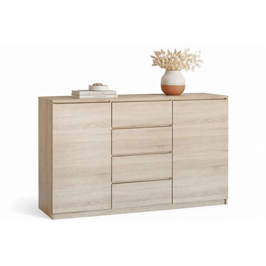 Komoda Na Ubrania Z Szufladami I 2 Szafkami Dąb Sonoma D7-L44 ze sklepu Edinos.pl w kategorii Komody - zdjęcie 189071041