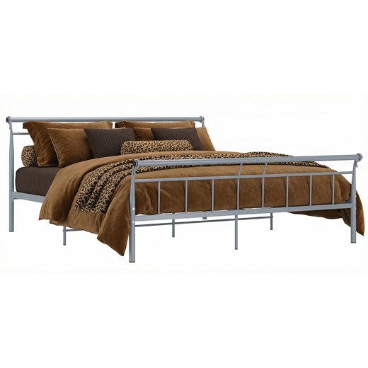 Szare metalowe łóżko dwuosobowe 200x200 cm - Ventano ze sklepu Edinos.pl w kategorii Łóżka i materace - zdjęcie 189085872