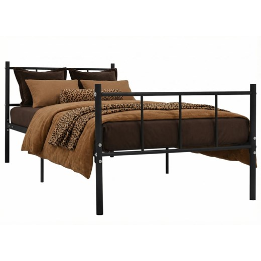 Czarne metalowe łóżko 90x200 cm W6-S58 ze sklepu Edinos.pl w kategorii Łóżka i materace - zdjęcie 189085873