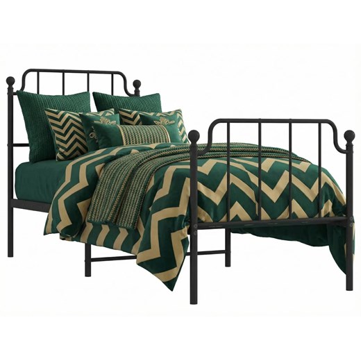 Czarne Metalowe Łóżko Pojedyncze 80X200 Cm T3-B53 ze sklepu Edinos.pl w kategorii Łóżka i materace - zdjęcie 189085912