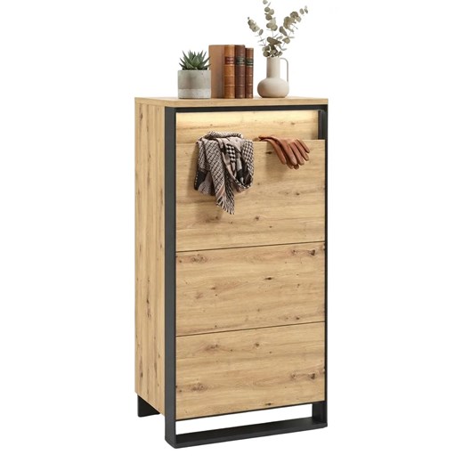 Wysoka komoda w stylu industrialnym dąb artisan - qa H3-G18 ze sklepu Edinos.pl w kategorii Komody - zdjęcie 189098741