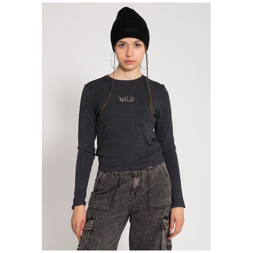 Szara bluzka LONG z minimalistycznym nadrukiem na wysokości piersi, Rozmiar - 140, Kolor - Szary ze sklepu REPORTER w kategorii Bluzki dziewczęce - zdjęcie 189107322