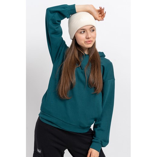 Zielona bluza REGULAR z kapturem z przestrzennym napisem na wysokości piersi, Rozmiar - 140, Kolor - Zielony ze sklepu REPORTER w kategorii Bluzy dziewczęce - zdjęcie 189107411