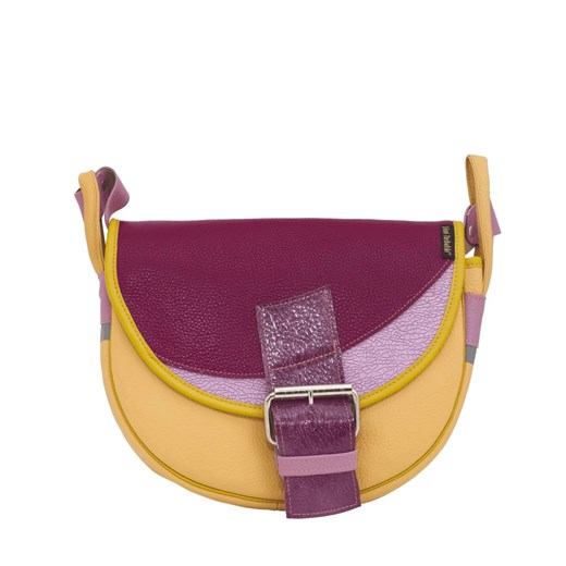 żółto bordowa torebka listonoszka skórzana na ramię Freshman Mini ze sklepu Słoń Torbalski w kategorii Listonoszki - zdjęcie 189136513