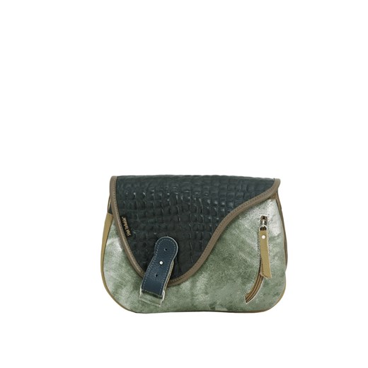 zielono brązowa torebka damska skórzana Mouse na ramię ze sklepu Słoń Torbalski w kategorii Listonoszki - zdjęcie 189136521
