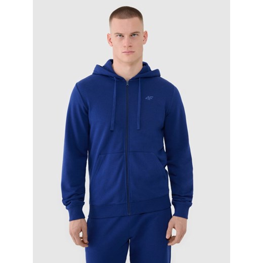 Męska bluza dresowa rozpinana z kapturem 4F 4FWMM00TSWSM1768 - granatowa ze sklepu Sportstylestory.com w kategorii Bluzy męskie - zdjęcie 189146421