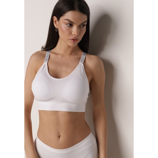 Biały Biustonosz z Koronką w Cyrkonie Liurada ze sklepu born2be.pl w kategorii Biustonosze - zdjęcie 189171493