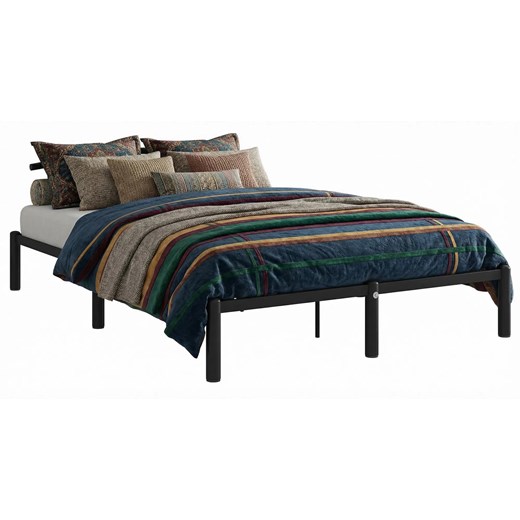 Czarne metalowe łóżko w stylu loftowym 140x200 cm B4-D25 ze sklepu Edinos.pl w kategorii Łóżka i materace - zdjęcie 189172532