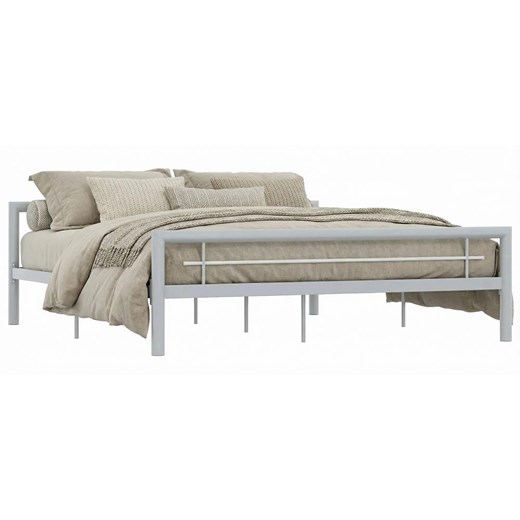 Szare metalowe łózko w stuli industrialnym 140x200 cm A5-E98 ze sklepu Edinos.pl w kategorii Łóżka i materace - zdjęcie 189172580