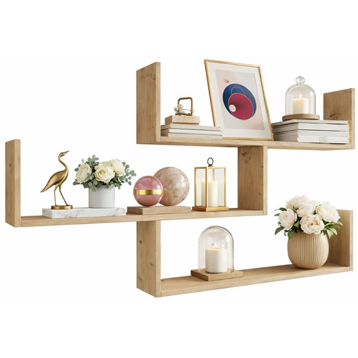 Wisząca Półka Na Książki Dąb Artisan 110X28X214 T9-W53 ze sklepu Edinos.pl w kategorii Półki - zdjęcie 189172643