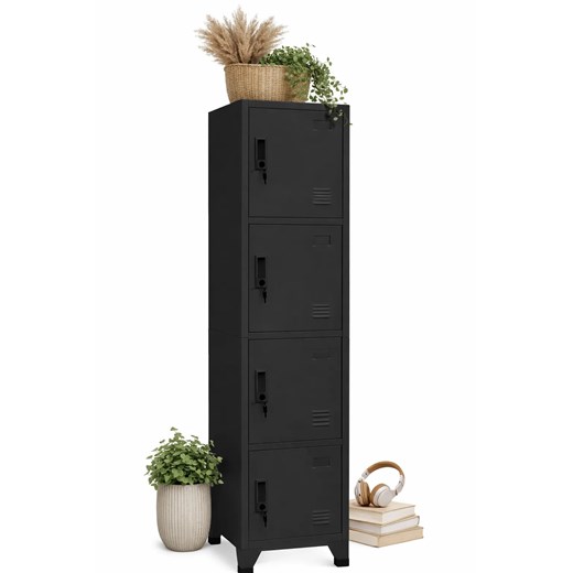 Czarny regał zamykany na dokumenty K2-E33 ze sklepu Edinos.pl w kategorii Regały i witryny - zdjęcie 189187062