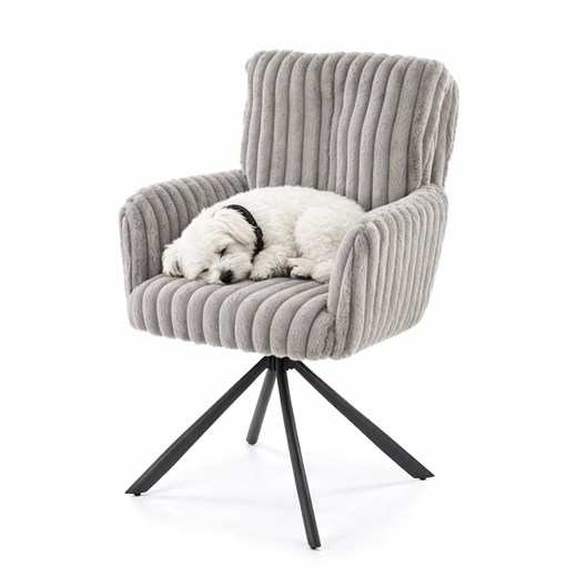 Nowoczesne tapicerowane szare ktrzesło T4-K01 ze sklepu Edinos.pl w kategorii Krzesła - zdjęcie 189216192