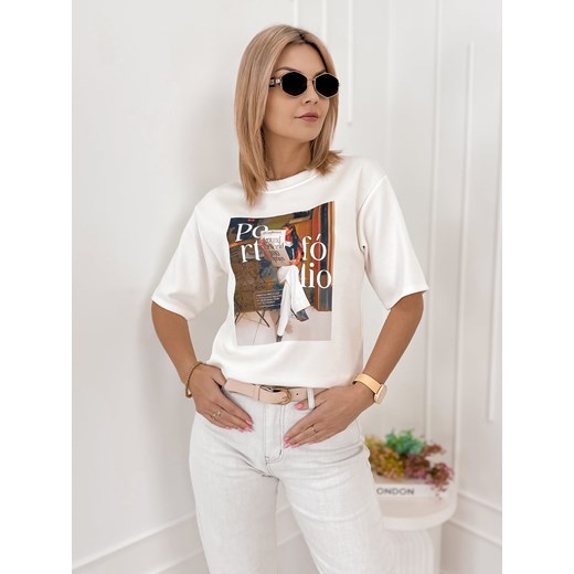 bluzka portfolio ecru one size ze sklepu UBRA w kategorii Bluzki damskie - zdjęcie 189217604