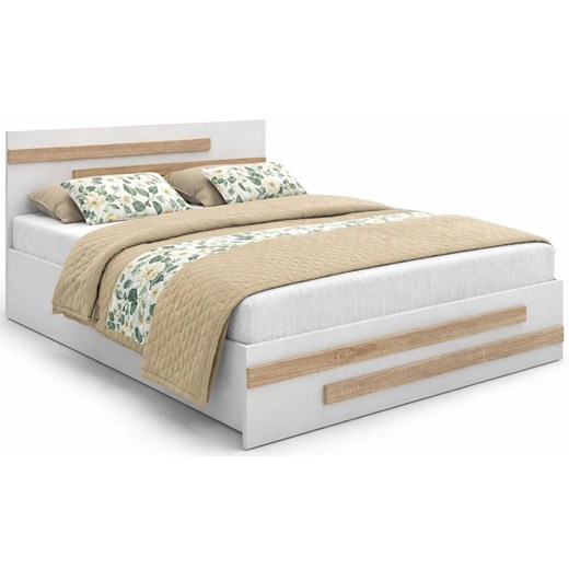 Białe Łóżko Z Pojemnikiem I Materacem 120X200 Cm Z4-Z60 ze sklepu Edinos.pl w kategorii Łóżka i materace - zdjęcie 189227943