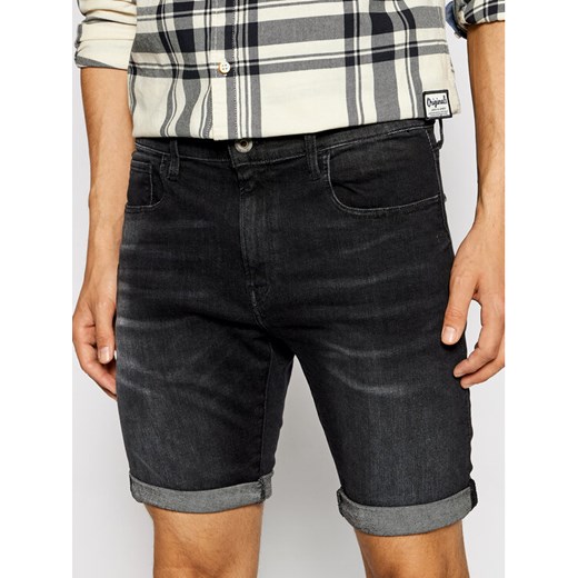 G-Star Raw Szorty jeansowe 3301 Slim ½ D10481-A634-9887 Czarny Slim Fit ze sklepu MODIVO w kategorii Spodenki męskie - zdjęcie 189231252