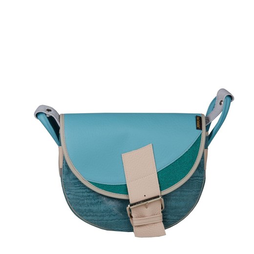 -niebieska damska torebka listonoszka skórzana na ramię Freshman Mini ze sklepu Słoń Torbalski w kategorii Listonoszki - zdjęcie 189244163