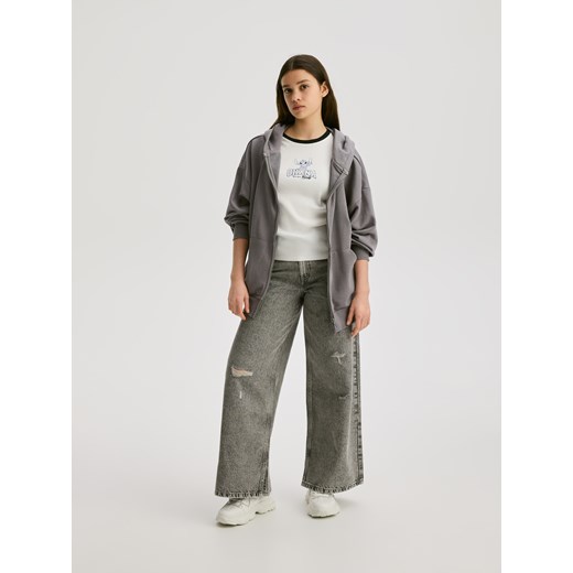 Reserved - Bluza z haftem - ciemnoszary ze sklepu Reserved w kategorii Bluzy dziewczęce - zdjęcie 189259544