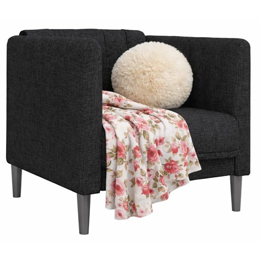 Czarny tapicerowany fotel na nóżkach W9-A12 ze sklepu Edinos.pl w kategorii Fotele - zdjęcie 189264882